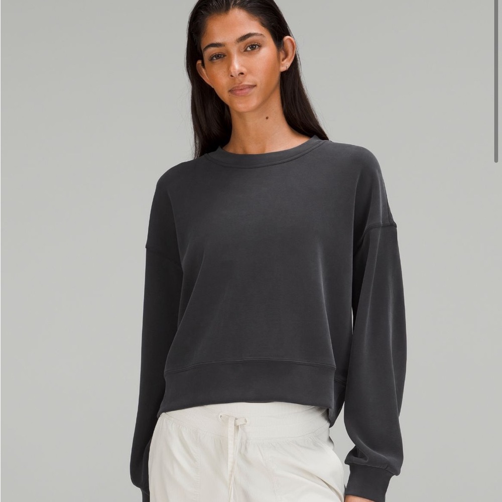 Lululemon Softstreme Perfectly Oversized Cropped Crew Black